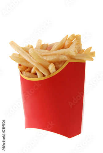 French fries isolated on white background