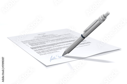 Unterschrift - Vertrag