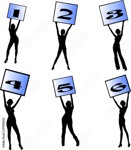 Girl vector silhouettes boxing