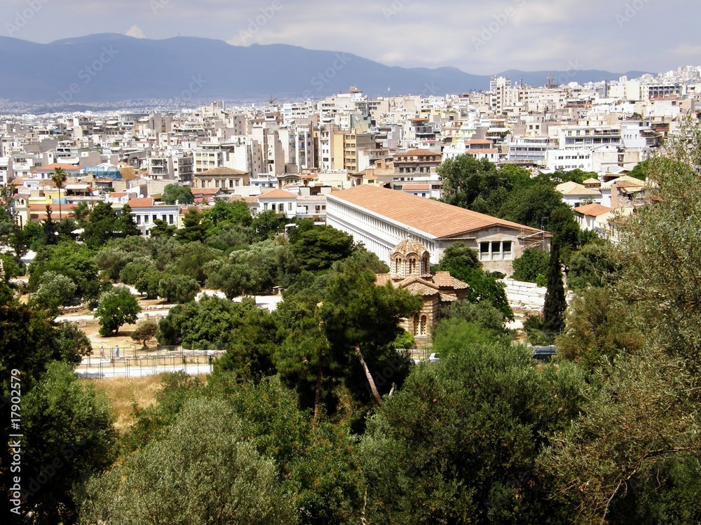 vue panoramique d'Athène et du panthéon