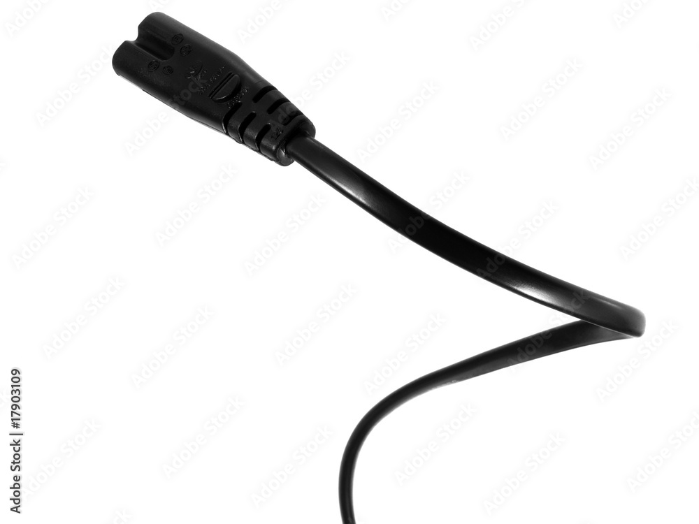 Plug of electricity on power cord isolated on white background Plug of electricity on power cord isolated on white background