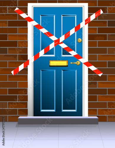 No access to home or danger concept