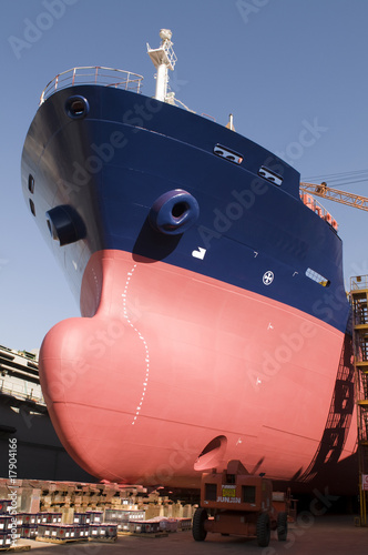 Tanker in shipyard