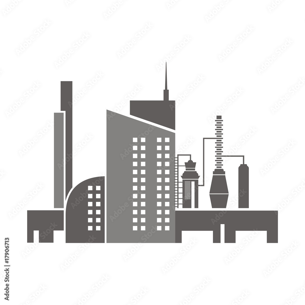 Obraz premium Vector Industrial Building Illustration