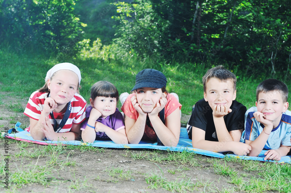 Fototapeta premium child group outdoor