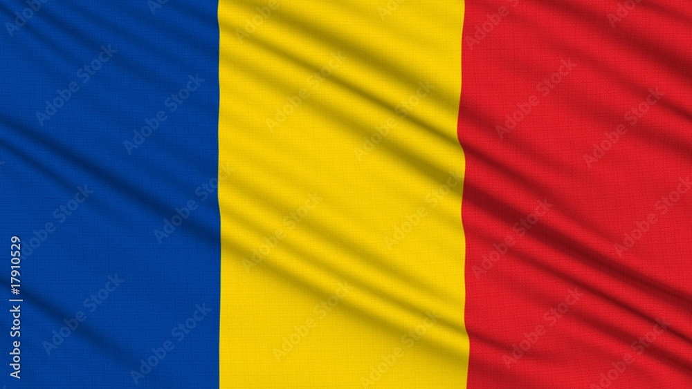 Chad Flag, with real structure of a fabric Chad Flag, with real structure of a fabric