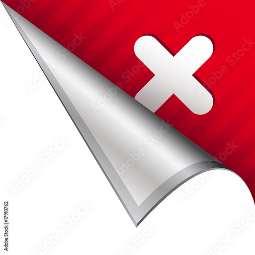 X or close peel corner tab