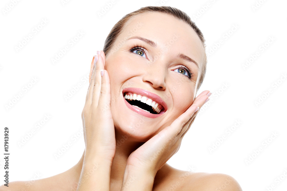 female face with a healthy white teeth female face with a healthy white teeth