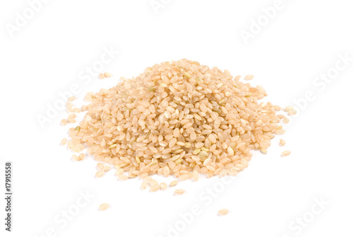 Isolated stack brown rice