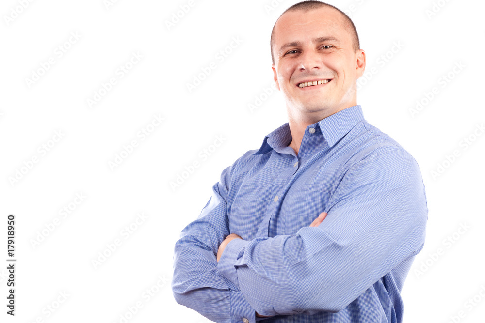 Happy businessman isolated on white background Happy businessman isolated on white background