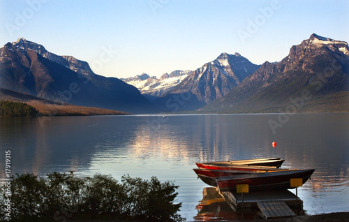 Lake McDonald Boats Glacier National Park photo