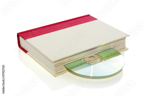 Book with CD/DVD isolated on white with clipping path