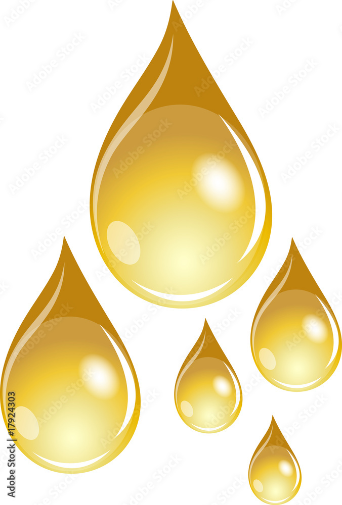 Illustration von 5 goldenen Wassertropfen Illustration von 5 goldenen Wassertropfen