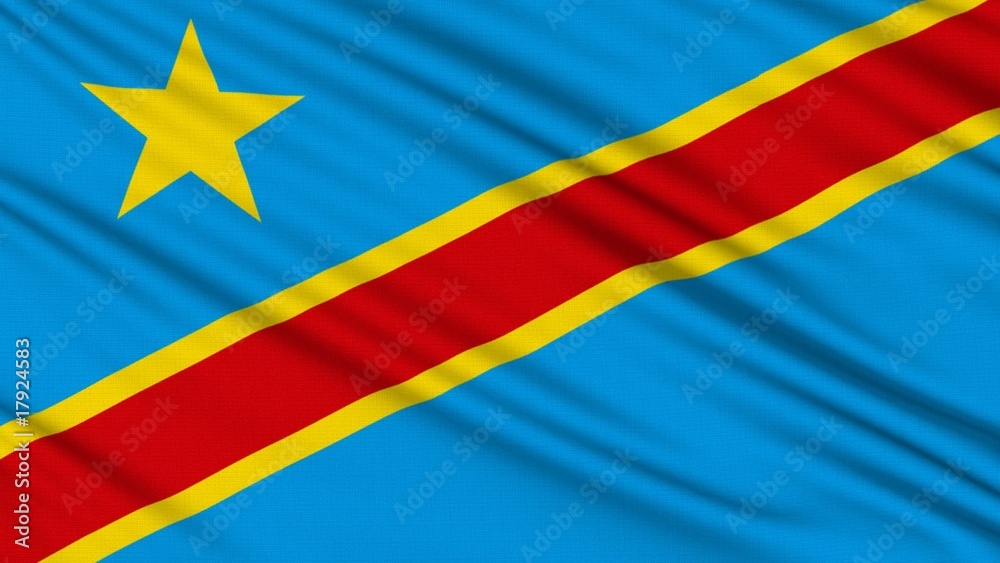 Congo Flag, with real structure of a fabric Congo Flag, with real structure of a fabric