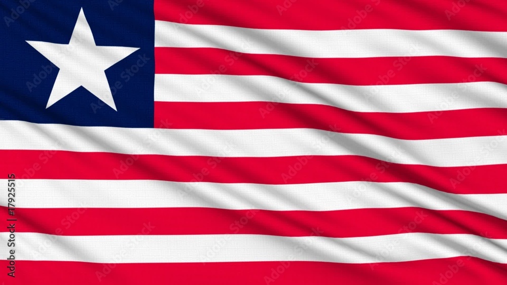 Liberian Flag, with real structure of a fabric