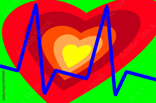 Pop-Art Herz mit Kardiogramm