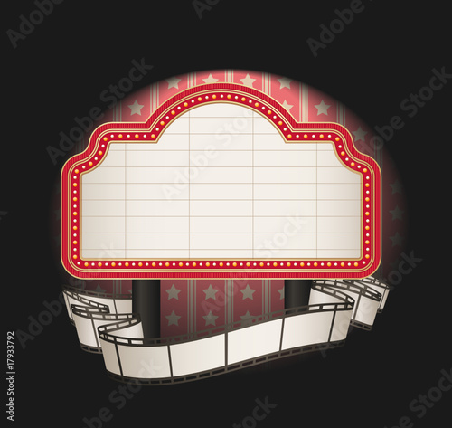 marquee with film strip banner