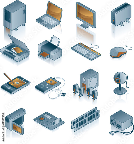 Computer Hardware Icons Set