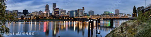 Panorama of Portland  Oregon  USA.