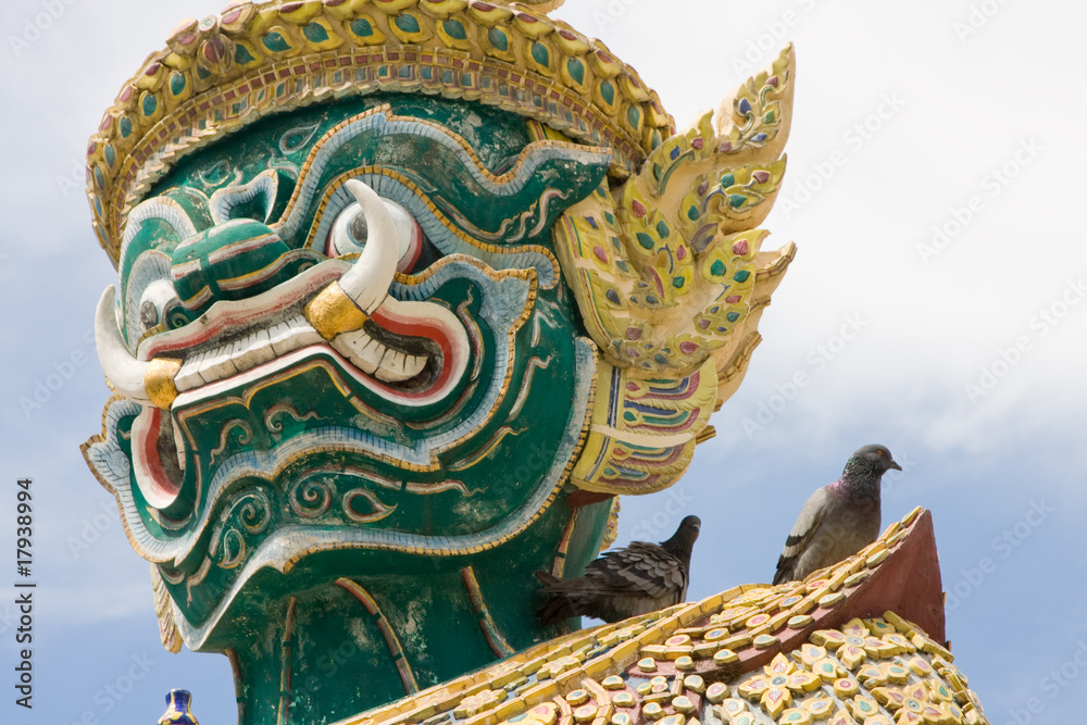 Fototapeta premium Traditional Thai sculpture in the Grand palace area in Bangkok