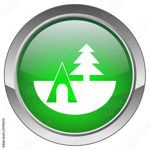"Camping" Button (green; vector)