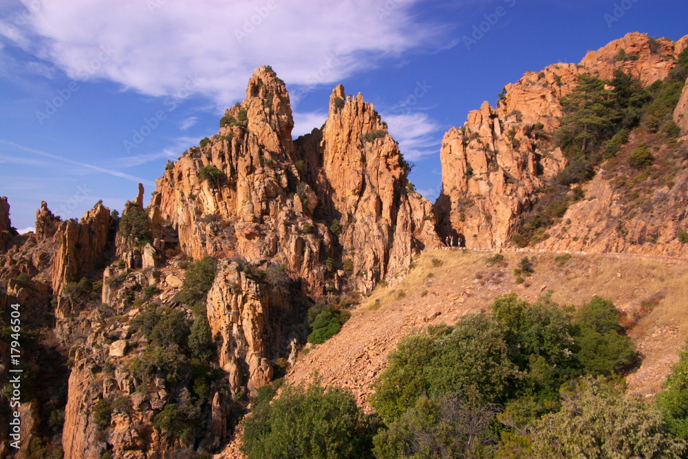 rocks formations of Calanche de Piana in Corsica