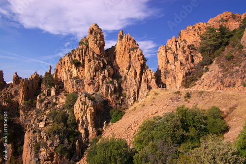 rocks formations of Calanche de Piana in Corsica