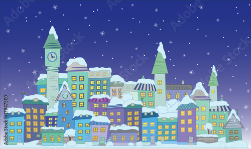 christmas construction town little city  vector series