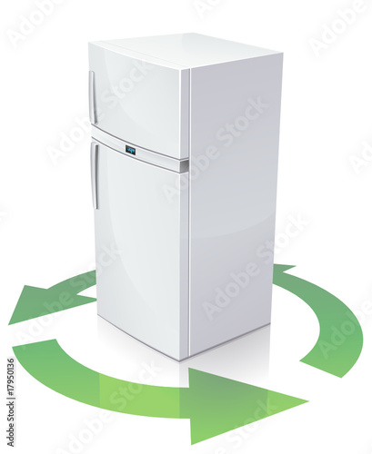 Réfrigérateur et recyclage (reflet)