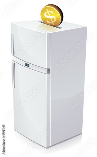 Investing dollars in a refrigerator