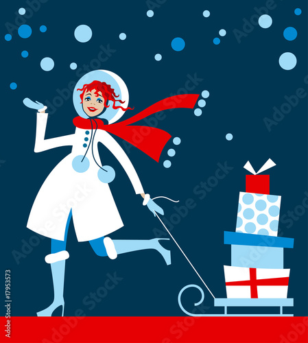 girl in Christmas shopping