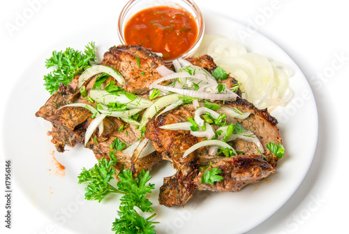Grilled meat with sauce