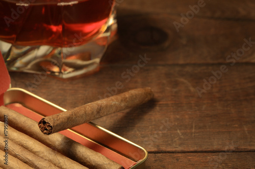 Принти на полотні Cigars And Whiskey