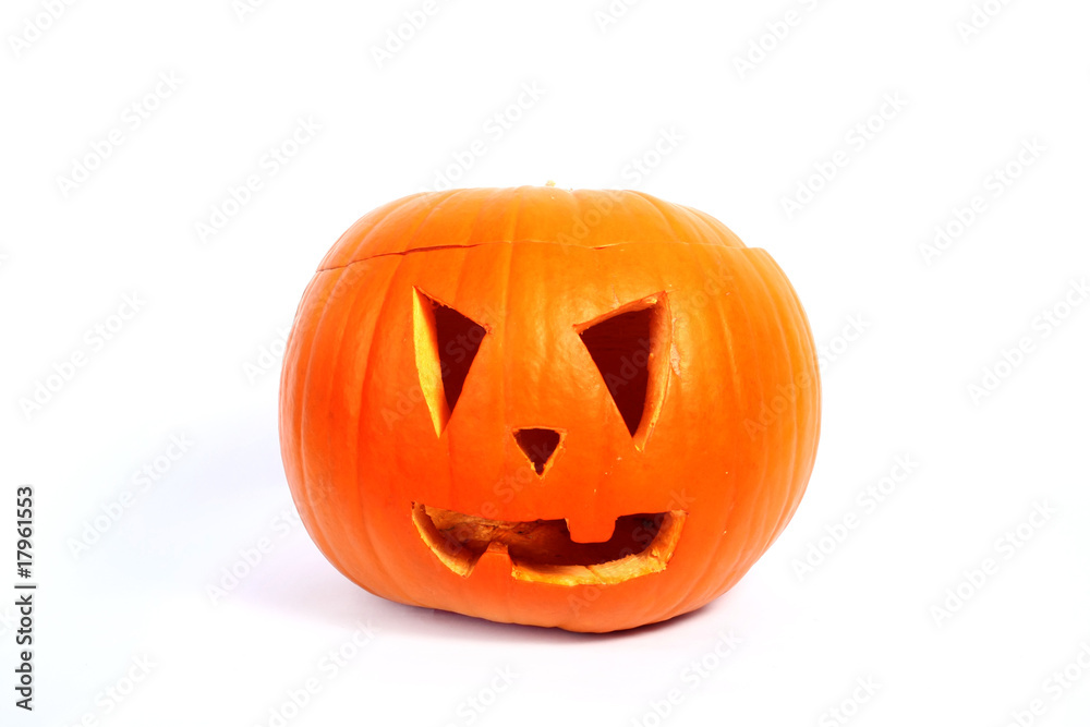 Halloween pumpkin over white background Halloween pumpkin over white background