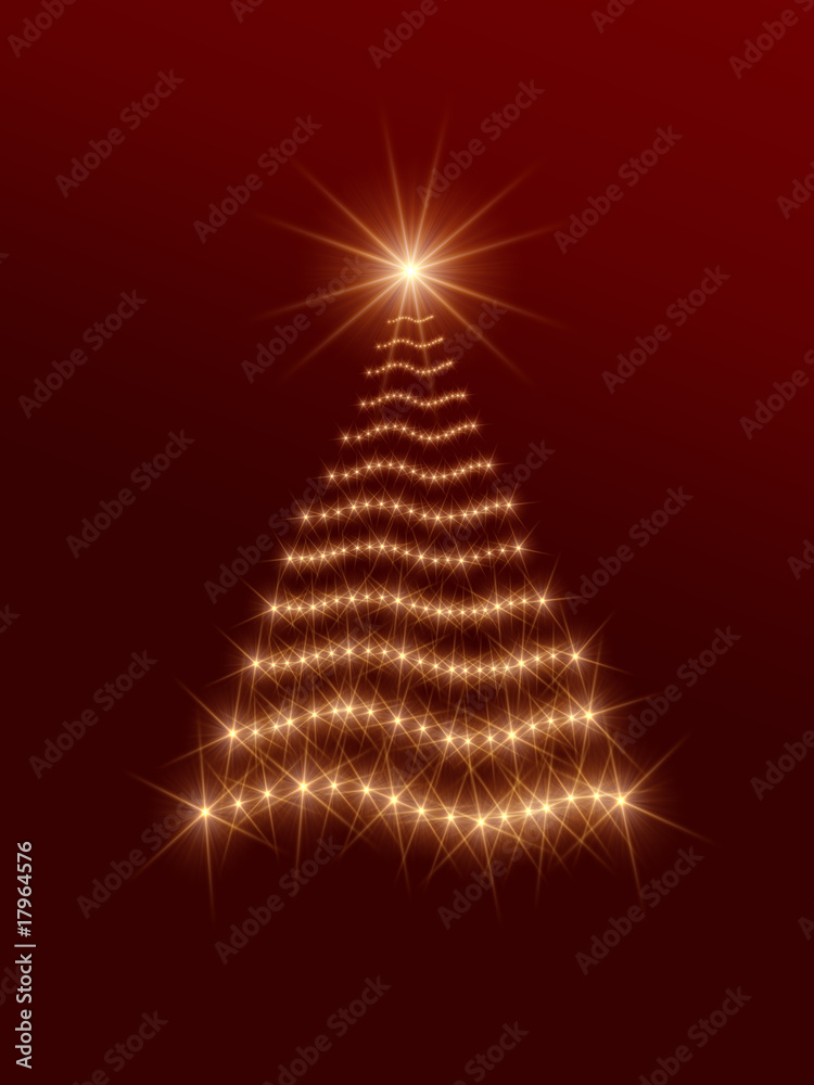 shining christmas tree in red shining christmas tree in red