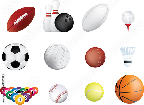 sports ball icon set