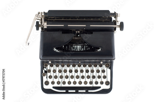 Black Antique Typewriter from Above