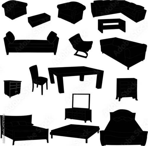 Silhouettes of furniture