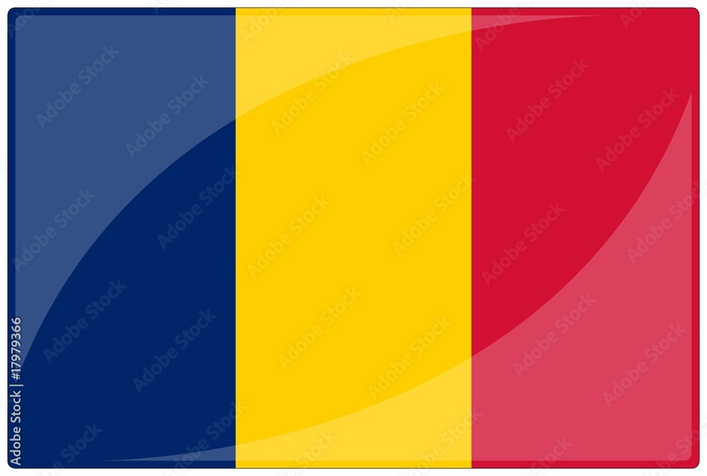 Fototapeta premium drapeau glassy tchad chad flag