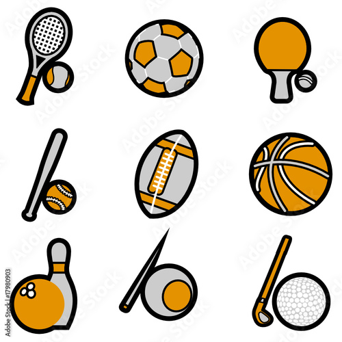 sport object icon set