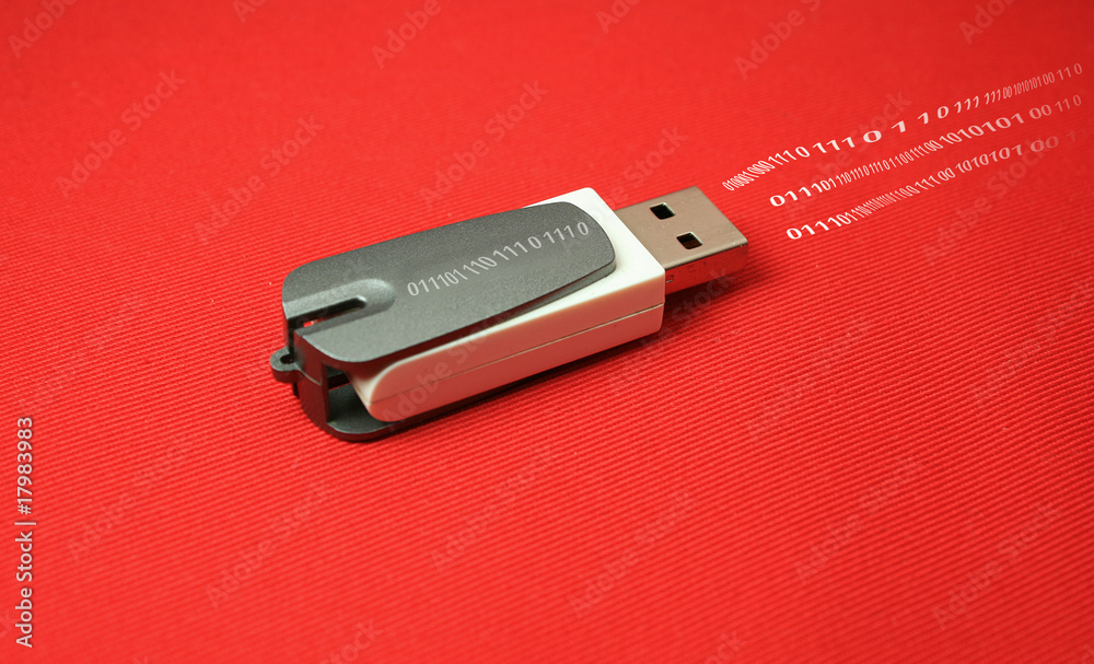 USB stick with data flowing out USB stick with data flowing out