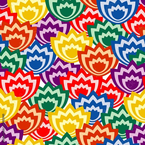 Vivid colorful repeating flower seamless background