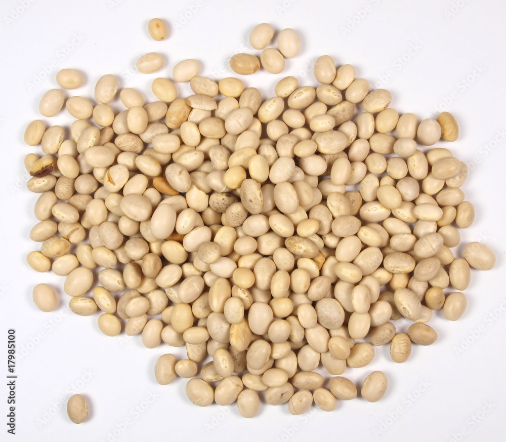 haricot beans heap isolated on white