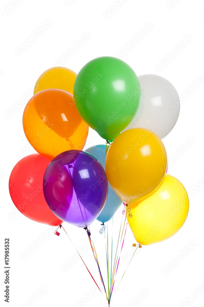 Colored balloons on a white background Colored balloons on a white background