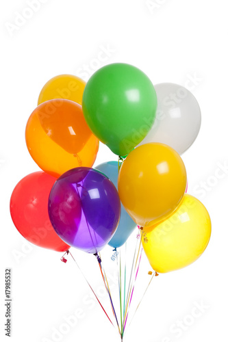 Colored balloons on a white background