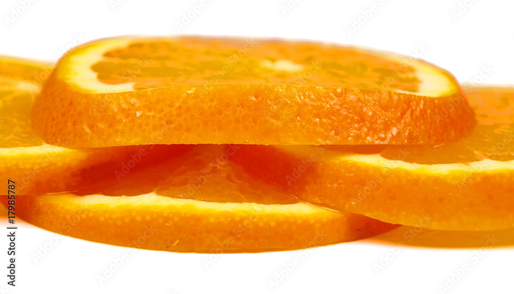 Orange slices  isolated on white
