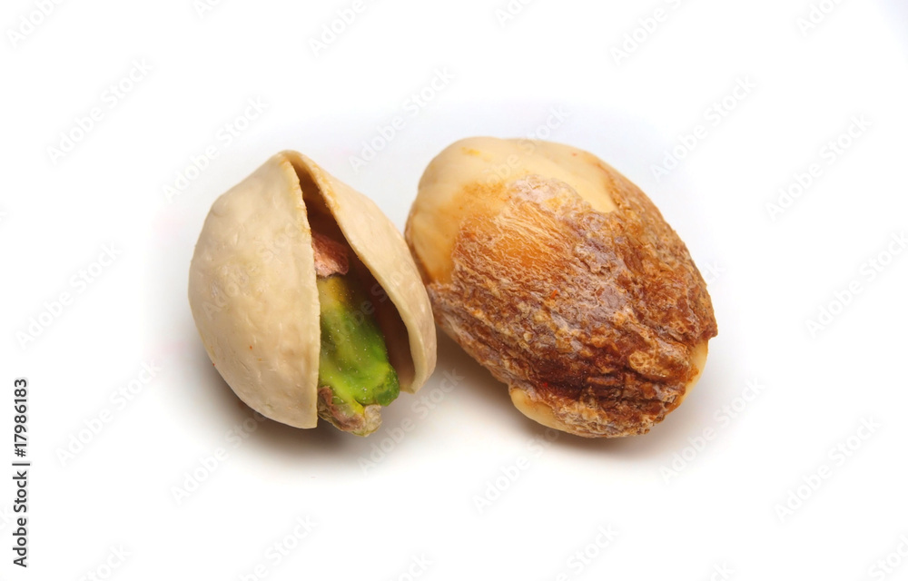 Pistachio nuts isolated on white Pistachio nuts isolated on white