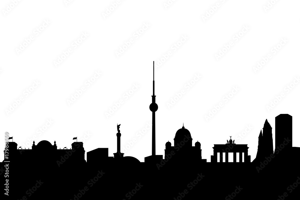 berlin city skyline with landmarks high quality