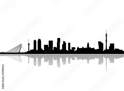 rotterdam city skyline vector photo
