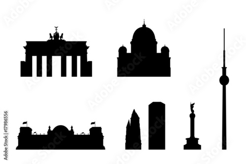 berlin city landmarks isolated vector
